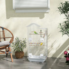 PawHut 39" H Bird Cage with Ladder, Swing, Toys and Perches - White-Tall height accommodates various birds comfortably 
