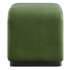 Modway Koda Performance Velvet Waterfall Stool - Black/Moss Green-Adjustable Foot Caps