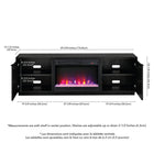 Hudson&Canal Mansfield TV Stand with 26" Crystal Fireplace for TV's up to 78" - Black Grain-8