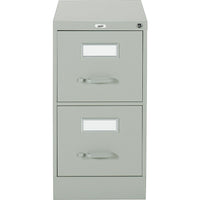 Staples Vertical Letter File Cabinet - 2-Drawer - Grey-Smooth-gliding, fully progressive, ball bearing suspension for smooth operation