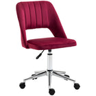 Vinsetto Armless Swivel Computer Desk Chair - Red-Simple line design with thick padding for extra comfort