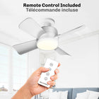 Bell+Howell 15.7 in. Socket Fan Warm Light with Remote - White-Choose from multiple light settings- high, medium or low