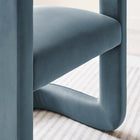 Modway - Winslow Performance Velvet Chaise d’accent en tonneau - Cadet Blue-Rembourrage résistant aux taches