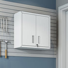 Manhattan Comfort Fortress Modern Garage Cabinet 2-Piece Set - 30" W x 30.3" H - White-Wall Brackets Included for Product Durability