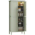 HOMCOM 70" H Kitchen Pantry Cabinet with Sensor LED Light - Green-Three motion modes: all-day, night, or constant on 