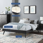 Modway Margo Wood Queen Platform Bed Frame - Black-Wood Slat Support System