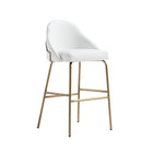 Manhattan Comfort - Gracie tabouret de bar moderne de 22 po en similicuir blanc et or, lot de 2-Poids maximal : 275 lb Chaque