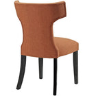 Modway - Curve Tissu Chaise à manger - Orange-Rembourrage en tissu polyester