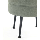 Manhattan Comfort Bailey 18.11" Mid-Century Modern Polyester Blend Upholstered Ottoman - Sage Green with Black Legs - 2 Pack-Stylish Splayed Gold Stainless Steel Legs
