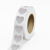 JAM Paper - Rouleaux d'étiquettes standard - en forme de cœur - 2 x 2 - feuille métallique argentée - 125 étiquettes/rouleau-Couleur : feuille brillante argentée durable | Faites ressortir votre courrier avec des étiquettes d'adresse d'expédition colourées.