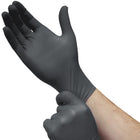 Suretouch 5 Mil Nitrile Disposable Gloves - Small - Black - 100 Pack-Non-sterile and rolled cuff