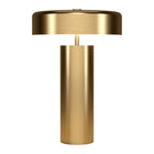 Hudson&Canal Nash 24" Tall Table Lamp with Metal Shade - Brass/Brass-Paired with a brass-finished metal drum shade