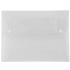 JAM Paper Plastic Portfolio with Two Button Snap Closure - 9 1/2" x 12 1/2" x 3/4" - Clear -Clear Plastic Portfolio with Two Button Snap Closure