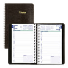 Blueline 2027 Daily Planner with Spiral Binding and Soft Lizard-Like Cover - 8" x 5" - Black - Bilingual-12-Month: January 2027 to December 2027