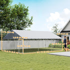PawHut Outdoor Dog Kennel with Roof and Steel Fence - 19.7' x 14.8' x 7.9'-Waterproof, UV-resistant 175 gsm PE fabric top 