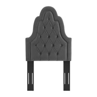 Modway Augustine Tufted Performance Velvet Twin Headboard - Charcoal-Tufted Twin Headboard