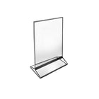 Azar Desktop/Countertop Top/Side Loading Acrylic Card Holder - Clear - 10 Pack (152792-BLK-10PK)-Black trim