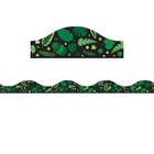 Ashley Productions Magnetic Scallop Border - Greenery on Black - 12'/Pack - 6 Pack-Each section measures 1" tall by 12" wide