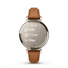 Garmin Lily 2 - Cream Gold Case with Tan Leather Band-Get a score for your sleep’s quality and insights on how you can do better. Even keep track of the different sleep stages as well as heart rate, stress, Pulse Ox and respiration