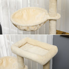 PawHut Litter Box Enclosure with Cat Tree Tower, Condo and Scratching Posts-Hanging ball attracts cat to play happily 