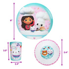 Danawares - Ensemble repas 3 mcx en mélamine en boite cadeau - Gabby-Lavable au lave-vaisselle (panier supérieur)
