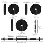 Soozier Adjustable Barbell & Dumbbells Set with Non-slip Handles - 44 lb-Non-slip grips ensure safe handling during workouts 