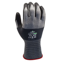 SHOWA 381MFT Pro Microporous Foam Embossed Grip Nitrile Glove - Microfiber Liner - Black/Grey - Small -Microporous foam nitrile coating