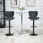 HOMCOM Adjustable Swivel PU Leather Bar Stools - Black - 2 Pack-The swivel seat allows free rotation
