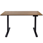Ezywork - Bureau assis-debout électrique à double moteur et hauteur réglable - Structure noire / Plateau en bois foncé-Plateau de table d'une seule pièce 48" x 24" (120 cm x 60 cm)