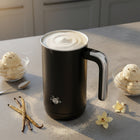 JS Gourmet Milk Frother - Black-Works with hot or cold milk