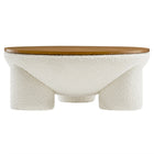 Modway Tridome Round Boucle Upholstered Storage Coffee Table - Natural Ivory-Arrives Fully Assembled