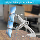 ShoppingAll Heavy Duty Dual Monitor Mount for 13-35" Screens - White-Features pneumatic arm, anti-slip pad