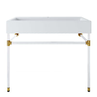 Modway - Redeem Fixation murale en acrylique de 40" Vanette de salle de bain - Blanc clair-Vanité de salle de bain contemporaine