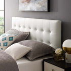 Modway Emily Upholstered Vinyl Full Headboard - White-Deep inset buttons