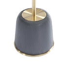 Manhattan Comfort Anderson 15.75" Modern Leatherette Upholstered End Table - Grey-Features Modern Round Gold Base