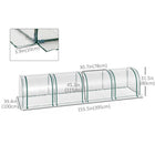 Outsunny 13' x 3' x 2.6' Plastic Mini Tunnel Greenhouse Steel Frame Zipped Doors- Roll-up zippered doors allow for easy access and well air ventilation     
 