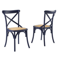 Modway Gear Dining Side Chair - Midnight Blue - 2 Pack-Tapered legs