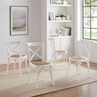 Modway Gear Dining Side Chair - White - 4 Pack-No Assembly Required