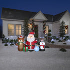 GEMMY Airblown Inflatable Christmas Santa/Reindeer/Penguin Collection Scene - 53" x 90"-Includes stakes and tethers