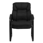 Flash Furniture – Chaise de réception en microfibre avec soutien lombaire et base traîneau, noir (GO1156BK)-Chaise d'invité