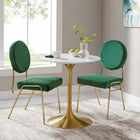 Modway Lippa 28" Round Faux Marble Dining Table - Gold White-Chip-Resistant Metal Pedestal Base