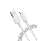 Anker 322 USB-A to USB-C Cable - 3' Braided - White-High quality- guaranteed quality materials and proven through internal testing to withstand holding up to 80 kg without breaking and lifespan up to 12000 times