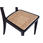 Manhattan Comfort Giverny 18.11" Industry Chic Dining Chair - Black and Natural Cane - Set of 4-20.87" L x 23" W x 33.07" H