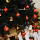 HOMCOM 7' Artificial Christmas Tree with Auto Open - Wide Base - Black-Branches can be opened automatically for easy assembly 