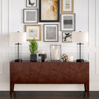 Hudson&Canal Rowan 28" Tall Table Lamp with Fabric Shade - Blackened Bronze/White-Includes a 6 ft. cord with rotary socket switch