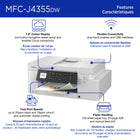 Brother - MFC-J4355DW Imprimante tout-en-un à jet d’encre couleur sans fil INKvestment avec écran couleur de 1,8 po et fente d’alimentation manuelle-Connexions aux applications en nuage. Impression et numérisation avec les applis en nuage les plus populaires, comme Google DriveMC, Dropbox, Box et OneDrive à partir de l’écran couleur de 1,8 po facile à utiliser