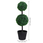 Outsunny 2 Ball Topiary Tree - Dark Green - 2 Pack-Robust nursery pots provide stable bases 