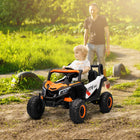 Qaba 12V Battery Powered Electric UTV with Slow Start - Orange-Once charged, it provides children with plenty of opportunities for outdoor fun 