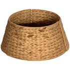 HOMCOM - Cache-pied de sapin de Noël en jacinthe tressée de 24 po - Naturel-Le style rustique avec un motif tressé exquis améliore la décoration des fêtes 