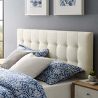 Modway Lily Upholstered Fabric Queen Headboard - Ivory-Deep tufting with stylish trim